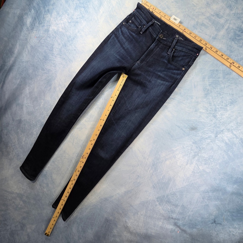 AG Adriano Goldschmied Farrah High Rise Skinny Jeans Dark Indigo Blue 25 - Picture 5 of 8